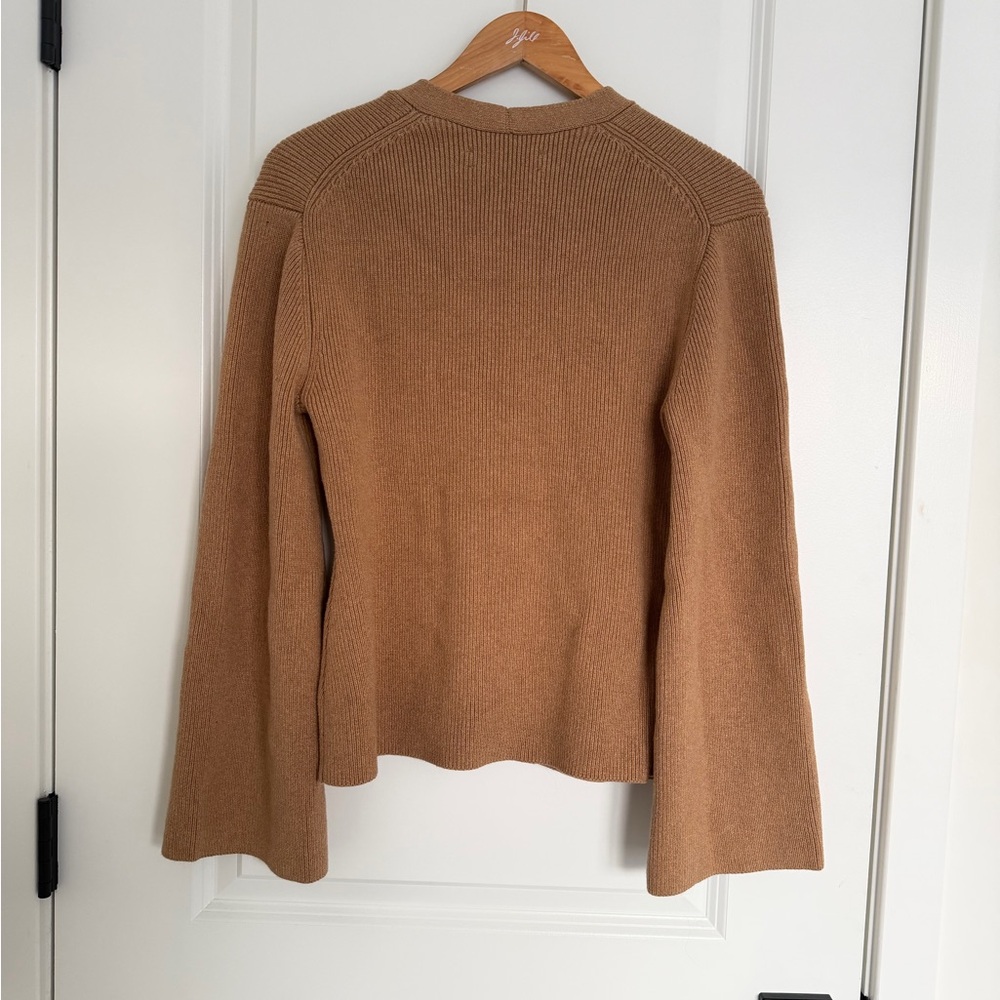 NWOT LOFT Camel Tan Brown Knit Sweater Cardigan Bell Sleeve Button Up - Picture 5 of 5